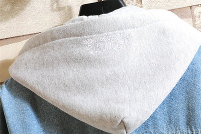 Chaqueta Denim Suelta con Capucha para Hombre - Image 20