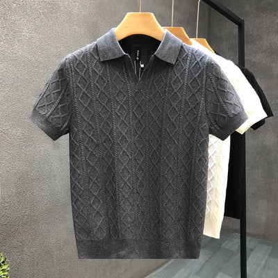 Camisa Texturizada Slim Fit con Cuello V para Hombre - Elegancia Empresarial - Image 4