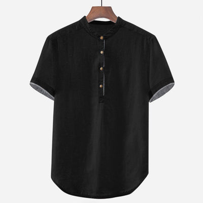 Camisa Hombre Algodón y Lino con Contraste - Image 4