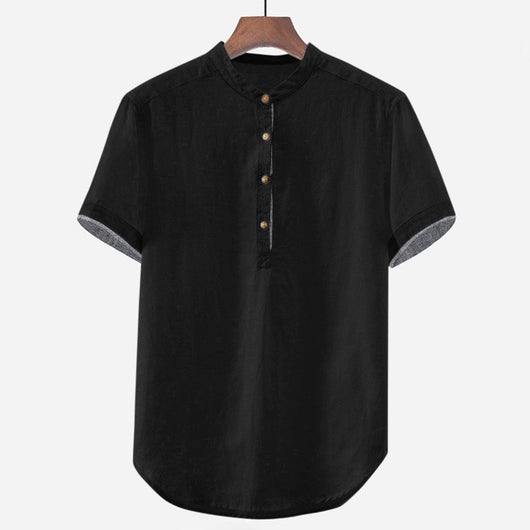 Camisa Hombre Algodón y Lino con Contraste - Image 4