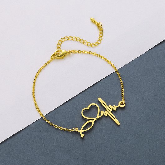 Pulsera ECG de Acero Inoxidable con Diseño Creativo - Image 17