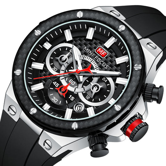 Reloj Deportivo Impermeable con Anillo de Fibra de Carbono - Image 5