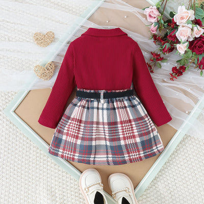 Conjunto Elegante de Otoño e Invierno para Niñas con Falda Plisada de Manga Larga - Image 34