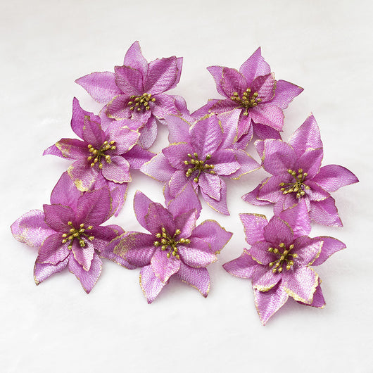 Flor Navideña Dorada de 13cm con Tres Capas - Image 22