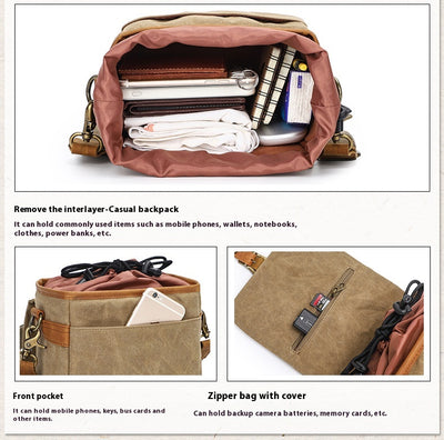 Bolsa para Cámara SLR de Lona de Algodón con Forro Impermeable - Image 13