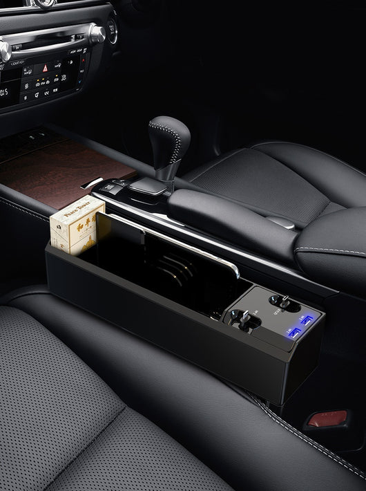 Organizador de Auto con Cargador Dual USB y Almacenamiento Inteligente - Image 14
