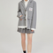 Blazer Gris Universitario para Mujer con Detalles de Contraste - Diseño Casual Sofisticado