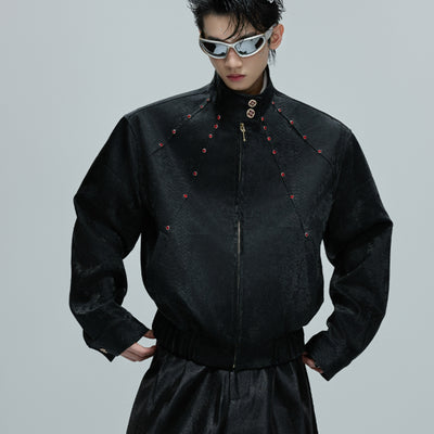 Chaqueta Corta Cuello Mao Bordada para Otoño - Image 14