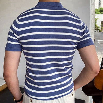 Polo de Negocios a Rayas Azules para Hombre - Image 4