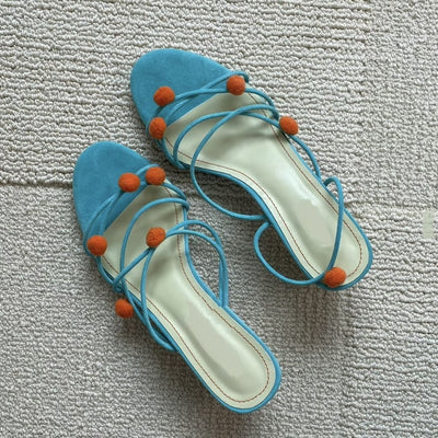 Sandalias de Tacón Alto Elegantes en Cuero Genuino Francés con Tiras Finas - Image 2