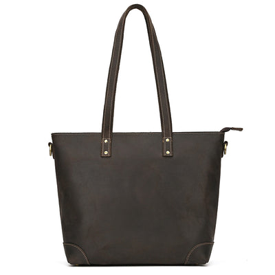 Bolso Tote de Cuero Crazy Horse Gran Capacidad - Image 30