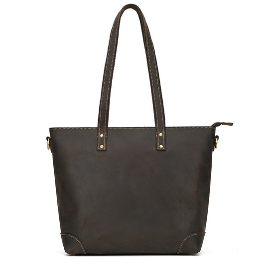 Bolso Tote de Cuero Crazy Horse Gran Capacidad - Image 30