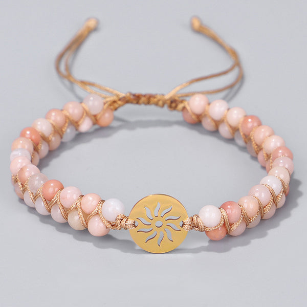 Pulsera de Meditación Doble Capa con Piedras Naturales Tejidas a Mano - Image 5