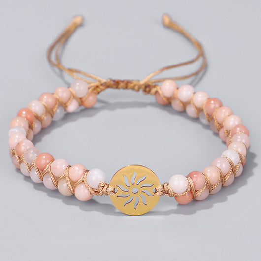 Pulsera de Meditación Doble Capa con Piedras Naturales Tejidas a Mano - Image 5