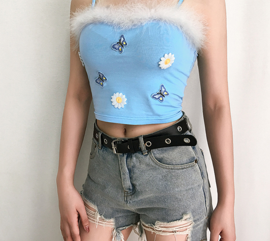 Blusa Halter con Costuras de Felpa y Ajuste Entallado - Image 6
