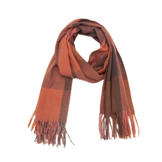Bufanda Cuadros Arcoíris con Flecos Gruesos - Image 9