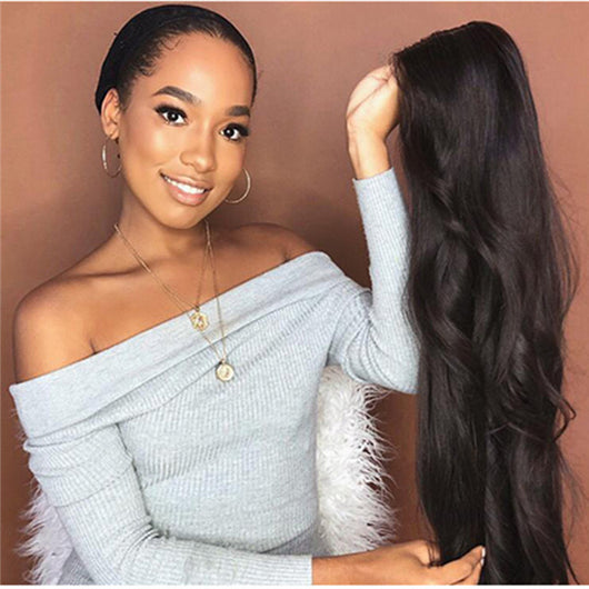 Peluca Larga Rizada Negra Realista para Mujer - Image 4