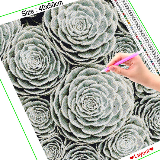 Cuadro de Pintura de Diamantes Floral - Bordado Decorativo para el Hogar - Image 9