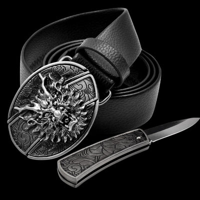 Cinturón de Cuero con Cuchillo Integrado y Hebilla de Seguridad - Image 31