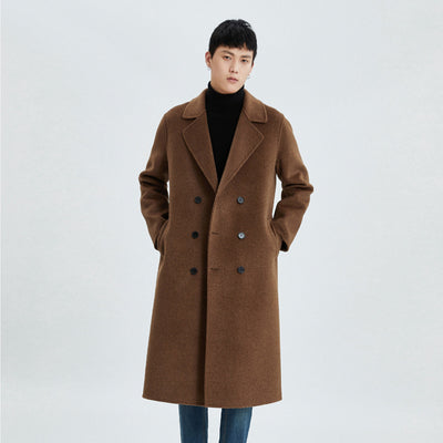 Abrigo Reversible de Cashmere Largo Hasta la Rodilla para Hombre - Otoño e Invierno - Image 3