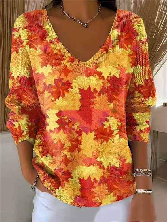 Playera Casual para Mujer con Cuello V y Estampado Geométrico 3D Manga Corta