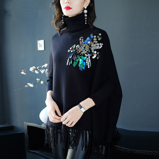 Suéter Cuello Alto Mujer Otoño Invierno Manga Larga Holgado - Image 3