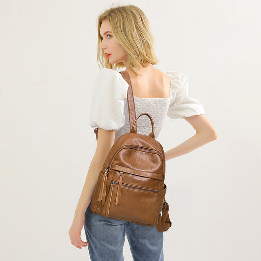 Mochila de Cuero Suave con Gran Capacidad - Diseño Moderno para Mujer - Image 11