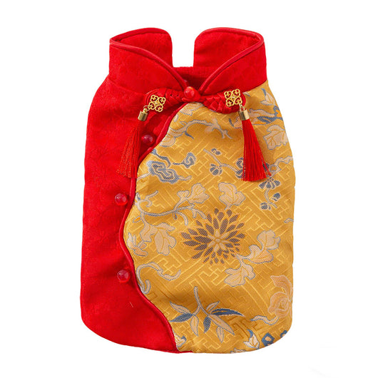 Chaleco Tang Tradicional con Estampado de Flor de Cerezo para Mascotas Pequeñas - Abrigo Cálido para Otoño e Invierno - Image 14