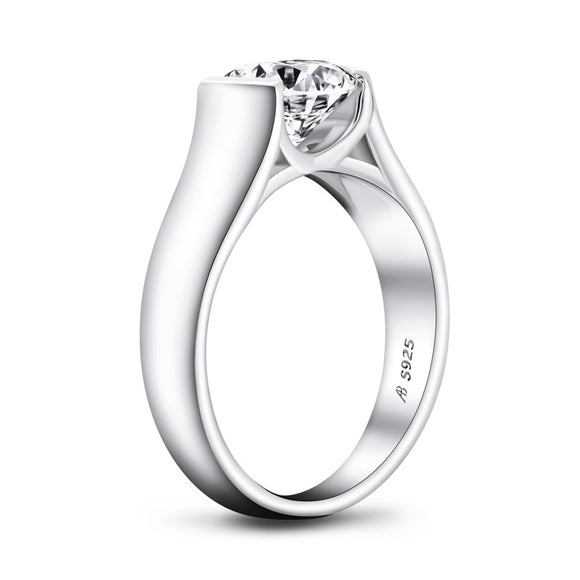 Anillo de Plata 925 con Diamante SONA de 2 Quilates para Mujer