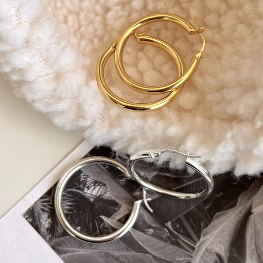 Aretes Clásicos de Plata Brillante - Diámetro Versátil - Image 4