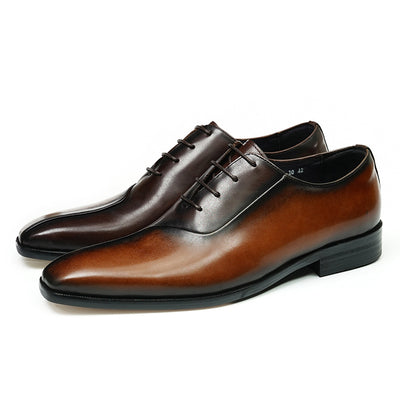 Zapatos Formales de Cuero para Hombre Estilo Británico con Diseño Bicolor - Image 5