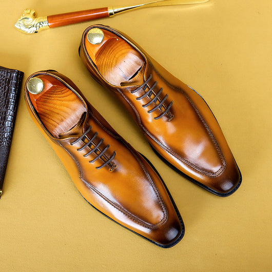 Zapatos Oxford de Cuero para Hombre - Elegancia Profesional con Punta Afilada - Image 7
