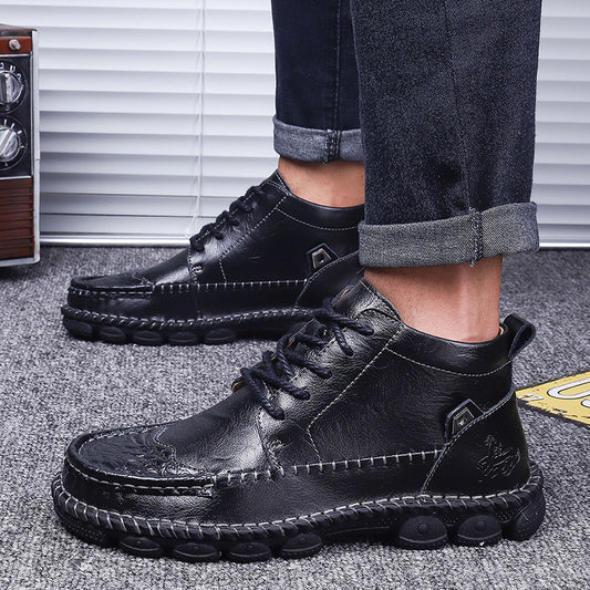 Botas Altas de Trabajo en Cuero - Zapatos Versátiles para Hombre - Image 2