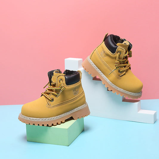 Botas Martin de Cachemira para Niños - Botines de Cuero con Suela Blanda