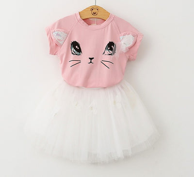 Conjunto Infantil Gato Adorable con Falda Abullonada y Detalles de Mariposa - Image 7