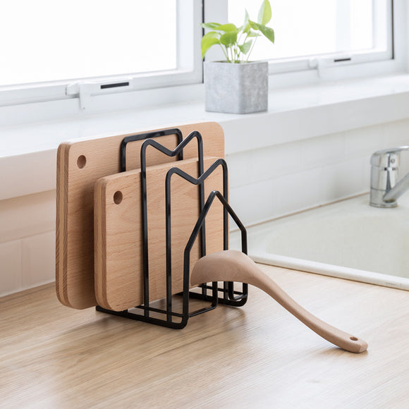 Organizador Multifunción de Acero Inoxidable para Filtros, Tablas y Cuchillos de Cocina