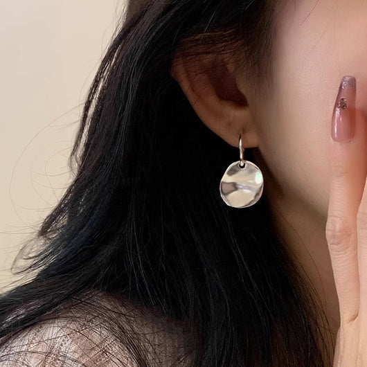Aretes de Diseño Coreano Textura Plisada Marca Premium Redondos - Image 3