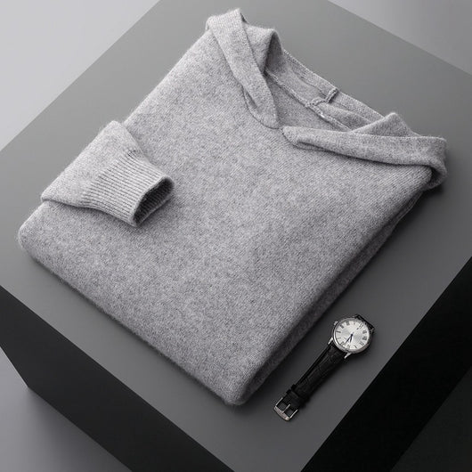 Sudadera con Capucha de Cachemira Tejida para Hombre - Image 3