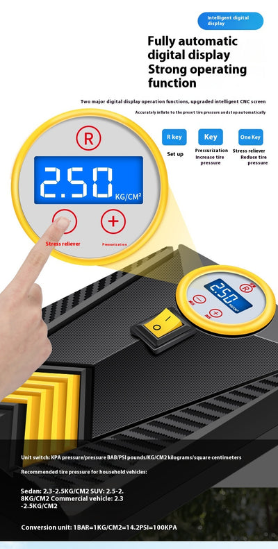 Compresor de Aire Portátil 12V para Auto - Inflador Eléctrico - Image 9