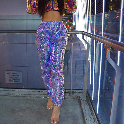Pantalones Jogger Hip Hop Degradado Mujer Cintura Alta Estilo Coreano - Image 2