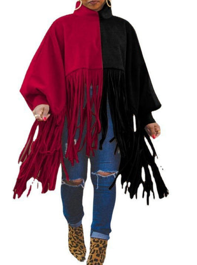 Blusa Larga con Flecos de Color Sólido para Mujer - Image 6