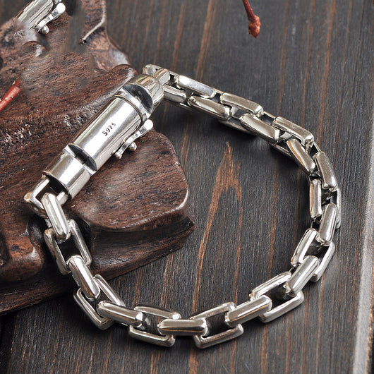 Pulsera de Plata Esterlina S925 Vintage para Parejas - Hombre y Mujer - Image 6