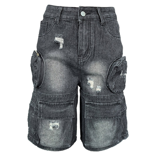 Shorts Denim Rotos con Bolsillos Lavados para Mujer - Image 10