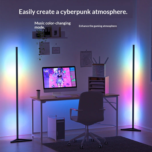 Lámpara de Piso Ambiental RGB con Bluetooth para Dormitorio