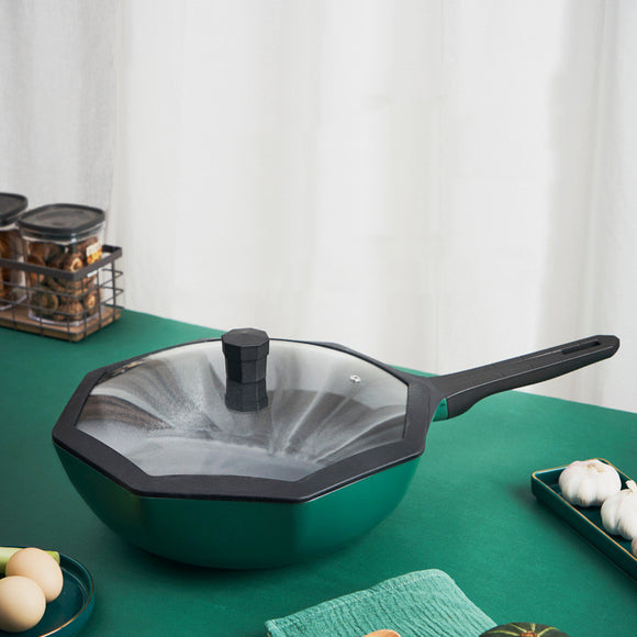 Wok Antiadherente Estrella de Anís para Cocina Doméstica - Compatible con Estufa a Gas