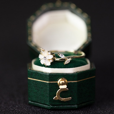 Anillo de Boda Floral en Oro 18K, 14K y Plata con Diamantes para Mujer - Image 14