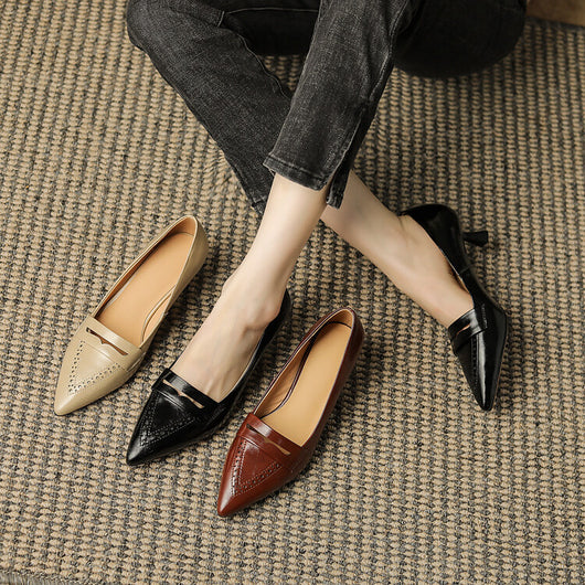 Zapatos de Tacón Medio con Punta Fina y Detalles Calados - Tallas Grandes - Image 29
