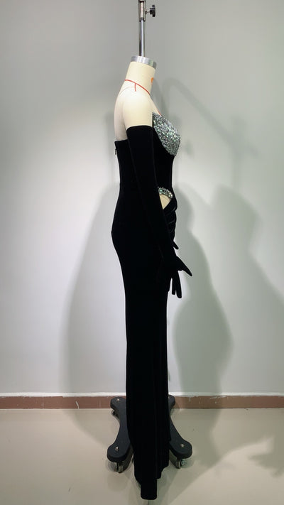 Vestido de Fiesta Elegante con Detalles Calados y Terciopelo - Image 16