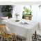 Mantel Rectangular de Algodón y Lino con Borlas - Protector de Mesa Elegante
