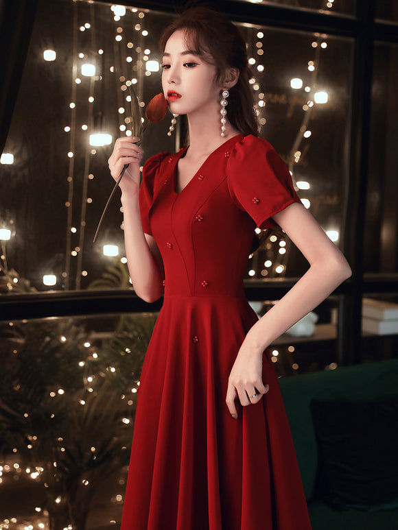 Vestido Rojo Elegante con Espalda Descubierta para Mujer